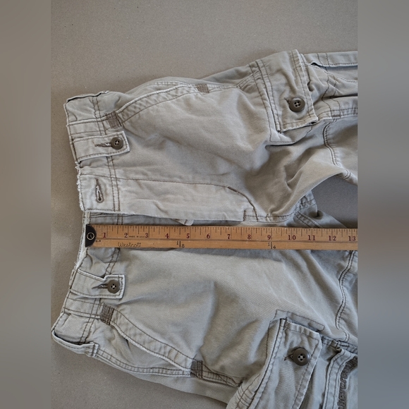 Vintage Abercrombie Cargo Pants Youth 12 Slim Khaki Y2K Baggy Pockets - Picture 16 of 16